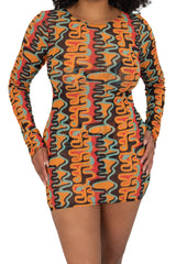 OLEO LONG SLEEVE MINI DRESS