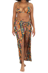 OLEO RUCHED SLIT MAXI SKIRT