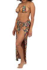 OLEO RUCHED SLIT MAXI SKIRT