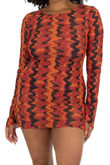 MARACUYA LONG SLEEVE MINI DRESS