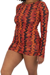 MARACUYA LONG SLEEVE MINI DRESS