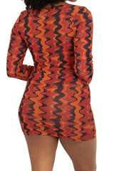 MARACUYA LONG SLEEVE MINI DRESS