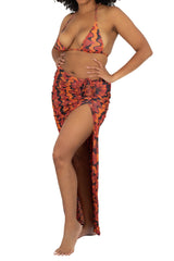 MARACUYA RUCHED SLIT MAXI SKIRT