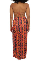 MARACUYA RUCHED SLIT MAXI SKIRT