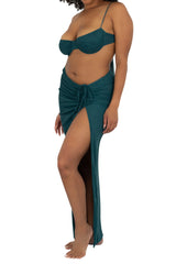IRATI RUCHED SLIT MAXI SKIRT