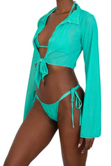 BAHIA TIE FRONT CROP SHIRT