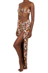 DEIA RUCHED SLIT MAXI SKIRT