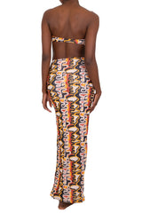 DEIA RUCHED SLIT MAXI SKIRT