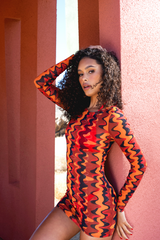 MARACUYA LONG SLEEVE MINI DRESS
