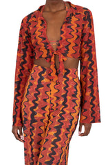 MARACUYA TIE FRONT CROP SHIRT