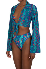 MAR TIE FRONT CROP SHIRT