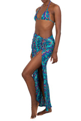 MAR RUCHED SLIT MAXI SKIRT