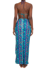 MAR RUCHED SLIT MAXI SKIRT