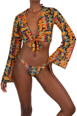 OLEO TIE FRONT CROP SHIRT