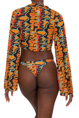 OLEO TIE FRONT CROP SHIRT